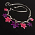 Maple Leaf Necklace And Earring Set (Purple&Pink) - view 2