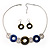 Bold Circle&Disk Enamel Necklace&Earring Set (Blue&Olive) - view 5