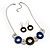 Bold Circle&Disk Enamel Necklace&Earring Set (Blue&Olive) - view 6