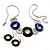 Bold Circle&Disk Enamel Necklace&Earring Set (Blue&Olive) - view 3