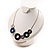 Bold Circle&Disk Enamel Necklace&Earring Set (Blue&Olive) - view 8