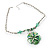 Green Glass Floral Fashion Set (Necklace & Earrings) - view 10