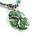 Green Glass Floral Fashion Set (Necklace & Earrings) - view 5