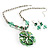Green Glass Floral Fashion Set (Necklace & Earrings) - view 13