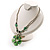 Green Glass Floral Fashion Set (Necklace & Earrings) - view 16