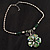 Green Glass Floral Fashion Set (Necklace & Earrings) - view 17