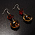 Fish Fin Glass Pendant & Earrings Set (Citrine & Amber Coloured) - view 15