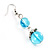 Blue Glass Bead Leaf Pendant & Earring Fashion Set - view 8