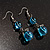 Blue Glass Bead Leaf Pendant & Earring Fashion Set - view 11