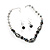 Stunning Glass Beaded Necklace&Earring Set (Black & Clear) - view 10