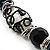Stunning Glass Beaded Necklace&Earring Set (Black & Clear) - view 4