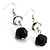 Stunning Glass Beaded Necklace&Earring Set (Black & Clear) - view 5