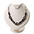 Stunning Glass Beaded Necklace&Earring Set (Black & Clear) - view 6