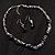 Stunning Glass Beaded Necklace&Earring Set (Black & Clear) - view 2