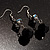 Stunning Glass Beaded Necklace&Earring Set (Black & Clear) - view 9