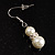 White Classic Simulated Glass Pearl Necklace & Drop Earring Set - view 14