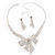 Clear Crystal Bow Necklace And Earring Set - view 2