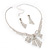 Clear Crystal Bow Necklace And Earring Set - view 8