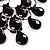 Black Beaded Bib Choker Necklace And Drop Earrings Set - view 3