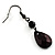 Black Beaded Bib Choker Necklace And Drop Earrings Set - view 6