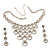 Bridal Swarovski Crystal Bib Necklace And Drop Earring Set (Silver Tone) - view 10
