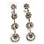 Bridal Swarovski Crystal Bib Necklace And Drop Earring Set (Silver Tone) - view 11
