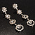 Bridal Swarovski Crystal Bib Necklace And Drop Earring Set (Silver Tone) - view 7