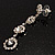 Bridal Swarovski Crystal Bib Necklace And Drop Earring Set (Silver Tone) - view 8