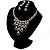 Bridal Swarovski Crystal Bib Necklace And Drop Earring Set (Silver Tone) - view 14