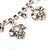 Bridal Clear Diamante Layered Floral Necklace & Earrings Set In Silver Plating - view 13