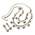 Bridal Clear Diamante Layered Floral Necklace & Earrings Set In Silver Plating - view 10