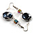 Black Glass & Semiprecious Bead Necklace & Earring Set - view 7