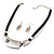 Antique Silver Ethnic Necklace Choker On Leather Cord And Drop Earring Set - view 8
