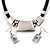Antique Silver Ethnic Necklace Choker On Leather Cord And Drop Earring Set - view 9