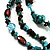 Multistrand Turquoise Stone Necklace And Drop Earrings Set (Silver Tone) - view 3