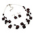 3 Strand Purple Glass Bead  Wire Necklace And Drop Earring Set (Silver Tone) - view 7