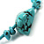 Multistrand Turquoise Stone Necklace And Drop Earrings Set (Silver Tone) - view 7