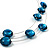 3 Strand Teal Blue Glass Bead  Wire Necklace And Drop Earring Set (Silver Tone) - view 5