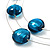 3 Strand Teal Blue Glass Bead  Wire Necklace And Drop Earring Set (Silver Tone) - view 3
