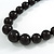 Jet Black Acrylic Bead Choker Necklace And Stud Earring Set In Silver Tone - 34cm L/ 7cm Ext - view 4