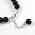 Jet Black Acrylic Bead Choker Necklace And Stud Earring Set In Silver Tone - 34cm L/ 7cm Ext - view 5