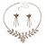 Bridal Diamante Floral Necklace & Earrings Set (Silver Tone) - view 5