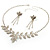 Bridal Diamante Floral Necklace & Earrings Set (Silver Tone) - view 14