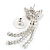 Bridal Diamante Floral Necklace & Earrings Set (Silver Tone) - view 8