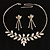 Bridal Diamante Floral Necklace & Earrings Set (Silver Tone) - view 4
