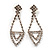 Bridal Diamante Wavy Style Bib Necklace & Drop Earrings Set (Silver Tone) - view 5