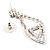 Bridal Diamante Wavy Style Bib Necklace & Drop Earrings Set (Silver Tone) - view 12