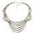 Bridal Diamante Wavy Style Bib Necklace & Drop Earrings Set (Silver Tone) - view 4