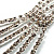 Bridal Diamante Wavy Style Bib Necklace & Drop Earrings Set (Silver Tone) - view 7