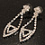 Bridal Diamante Wavy Style Bib Necklace & Drop Earrings Set (Silver Tone) - view 9